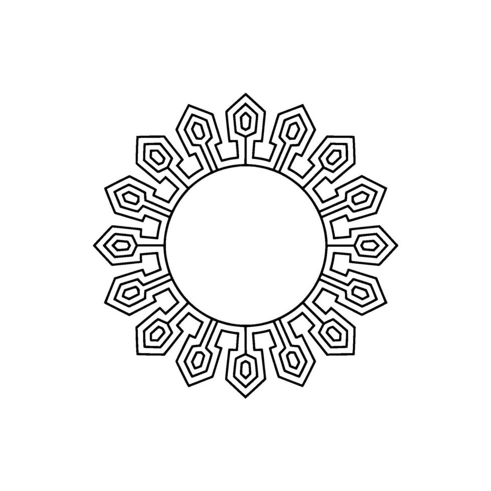Geometric Circular Frame Minimalist Black and White Element vector