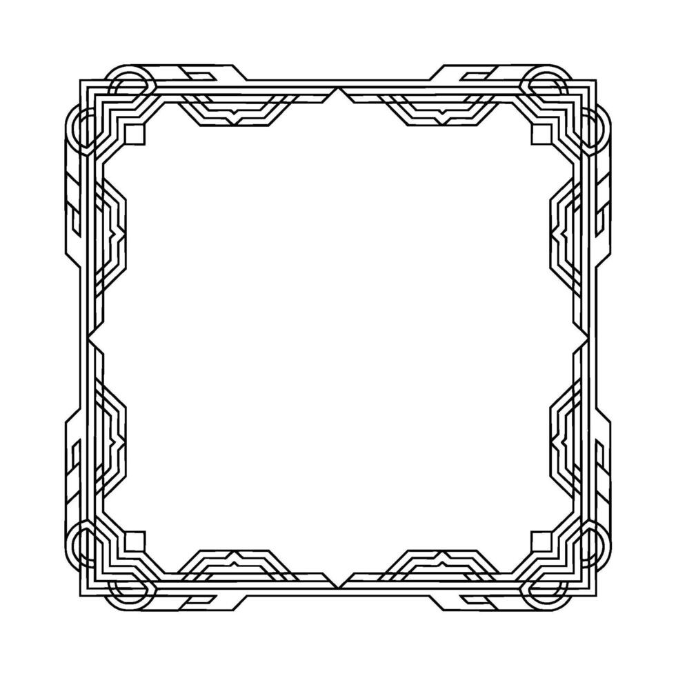Art Deco Frame Element Geometric Border With Blank Space vector