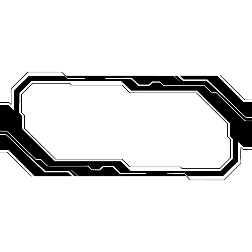 Futuristic Tech Frame Minimalist Black and White for Uiux Elements vector