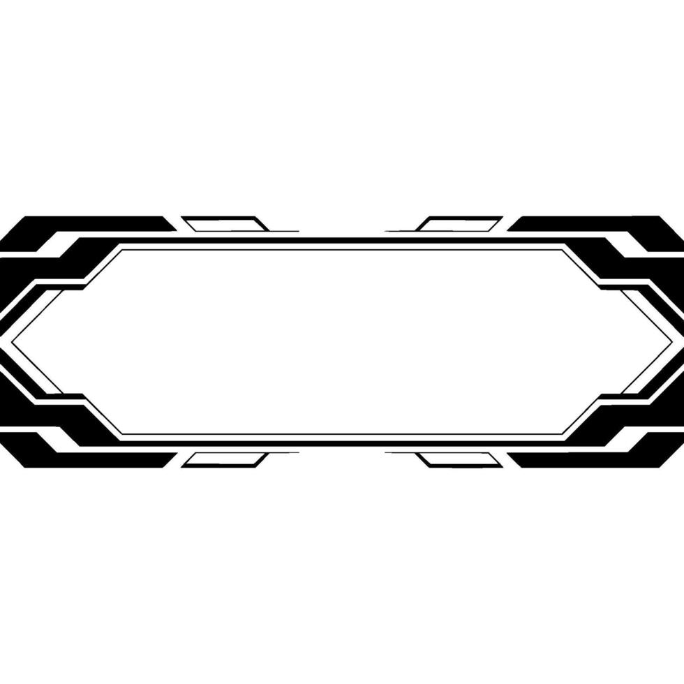 Tech Frame Futuristic Geometric Border on White Background vector