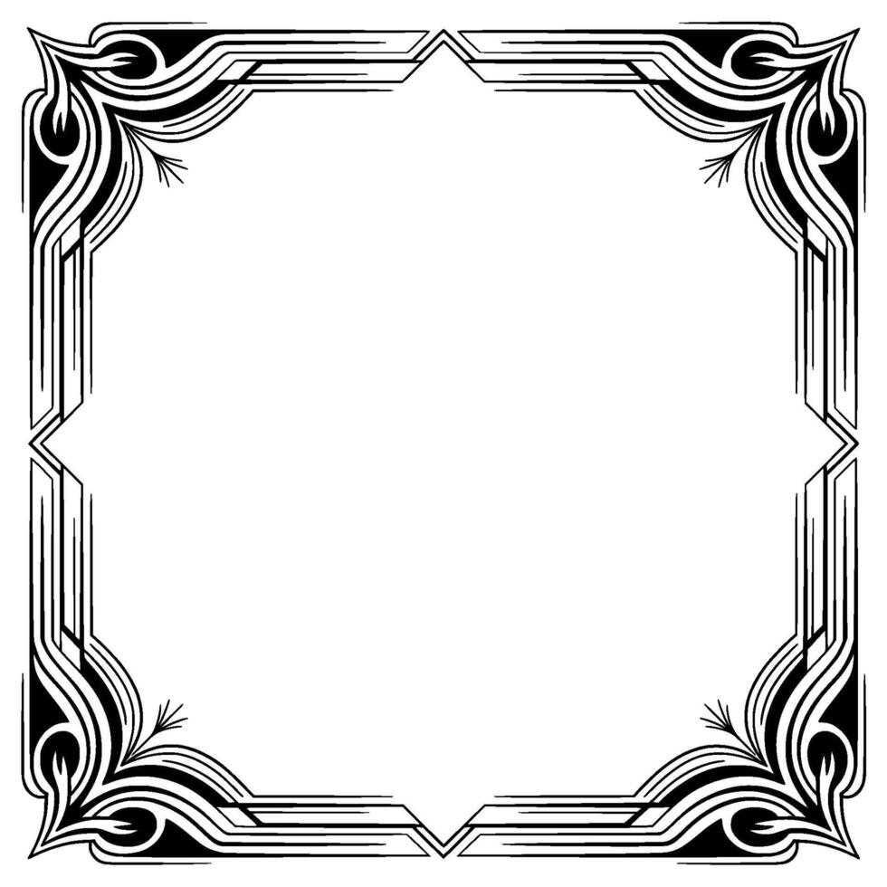Elegant Art Deco Frame on Silver Gradient Background vector