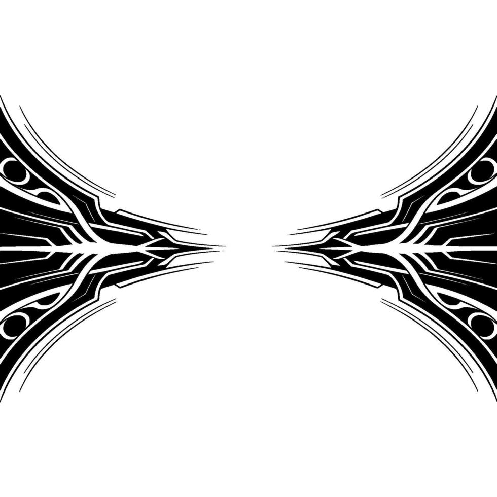 Abstract Tribal Element, Black and White, Modern, Decorative vector