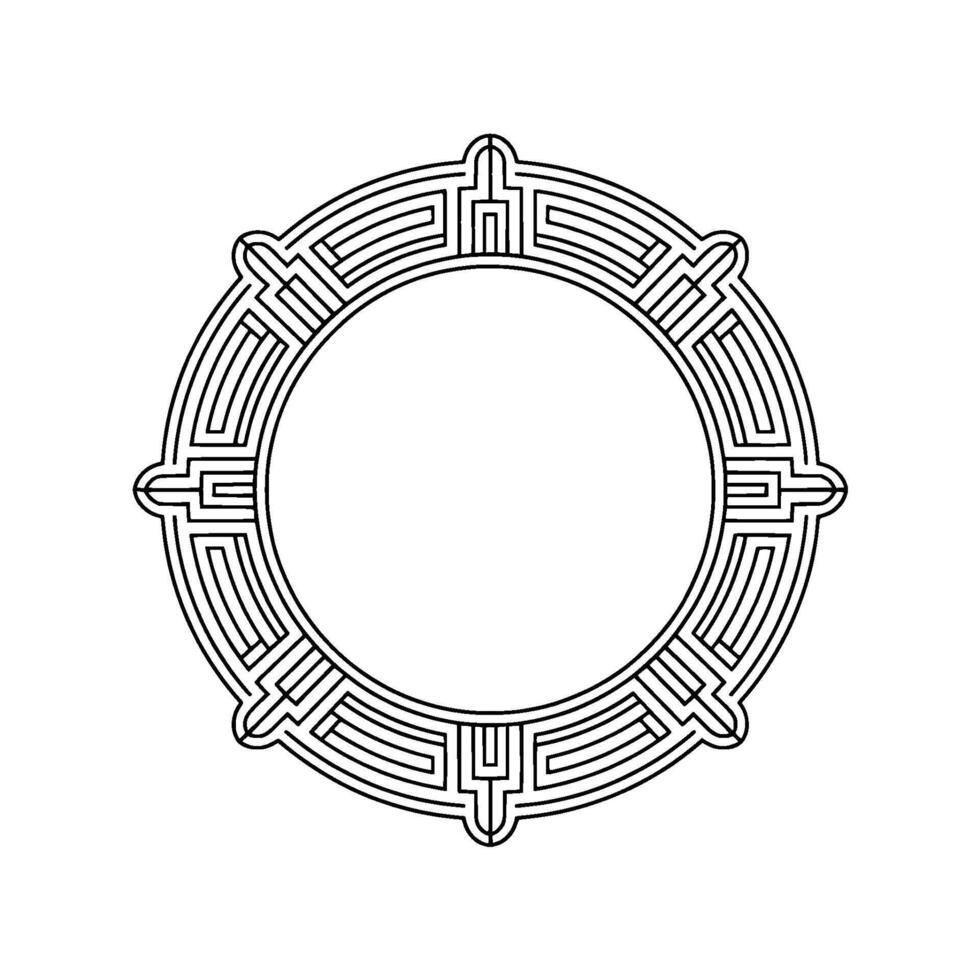 Geometric Decorative Circular Frame Art Deco Minimalist vector
