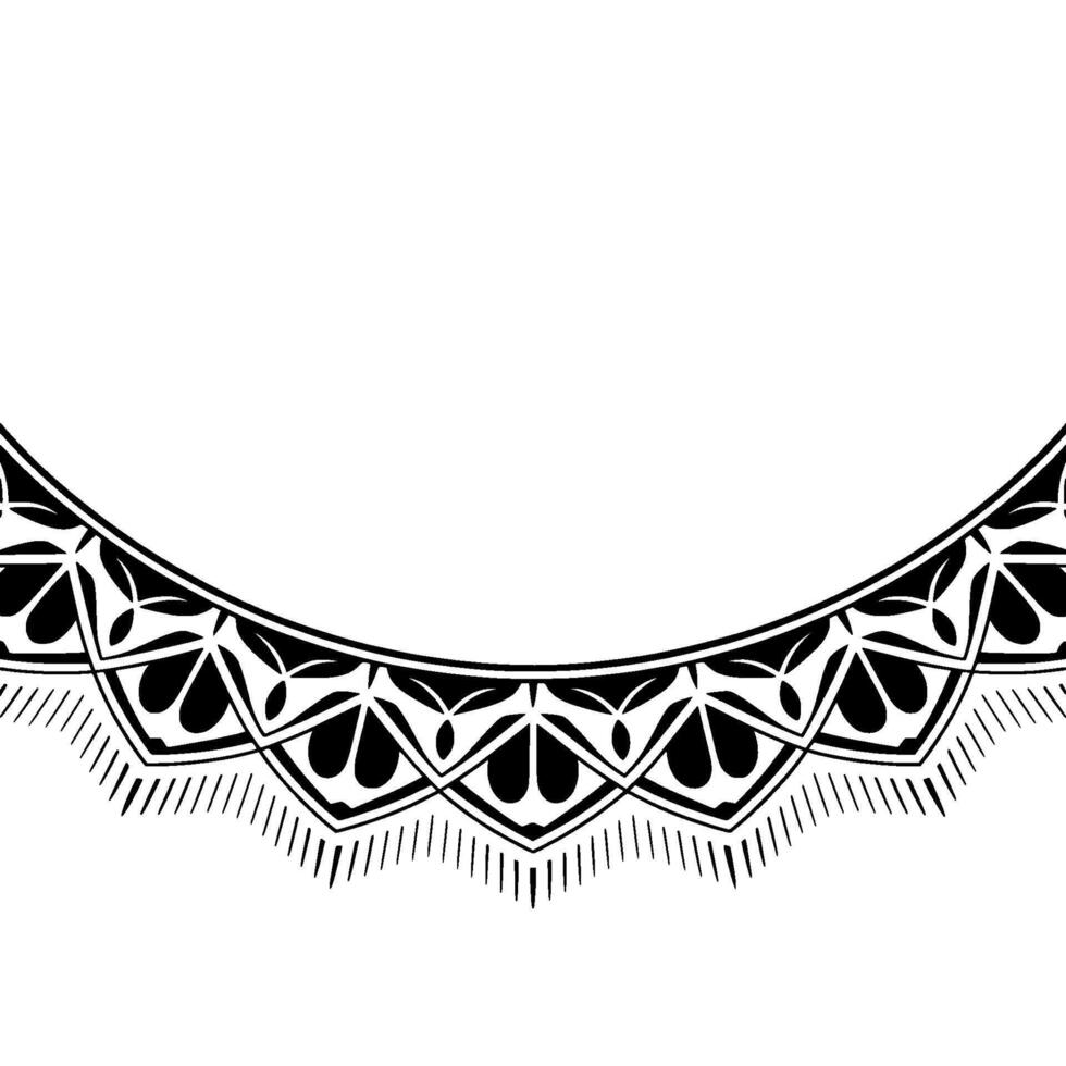 Ornamental Black and White Mandala Border for Graphics, Frame vector