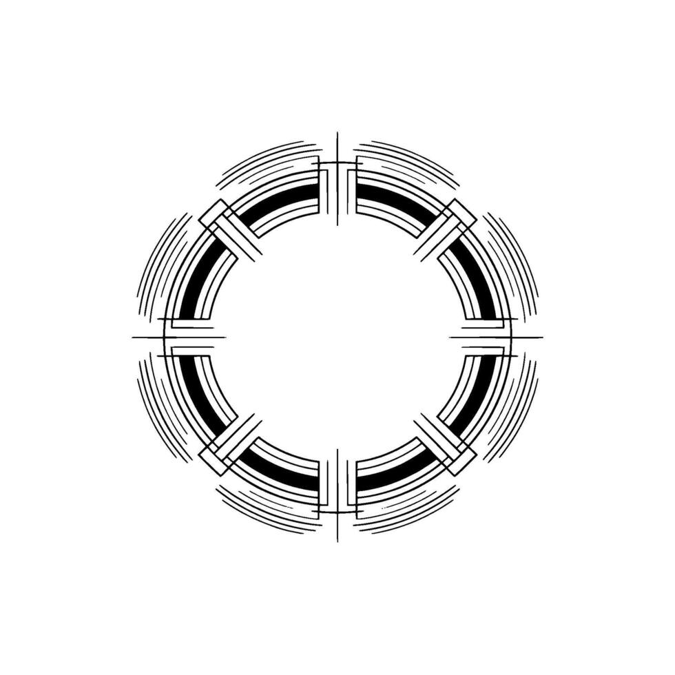Minimalist Art Deco Circular Frame Abstract Geometric vector