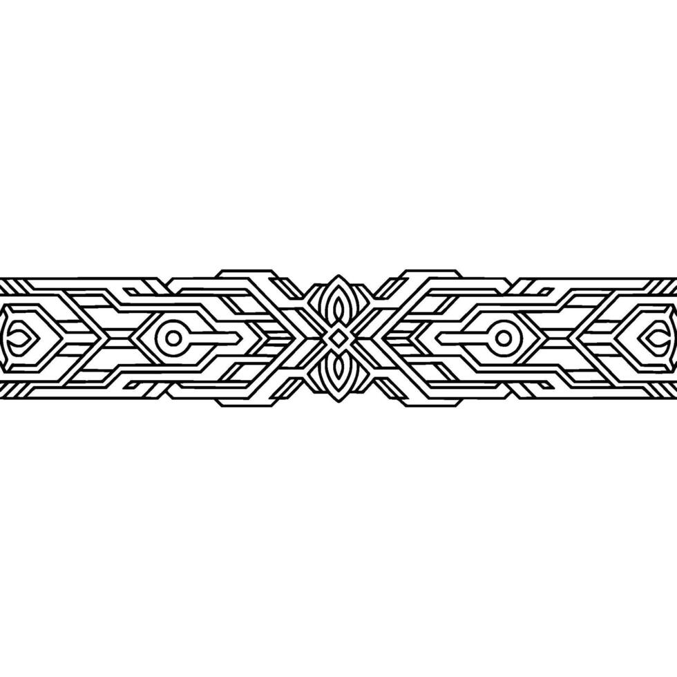 Modern Geometric Border , Black Lines on White, Minimalist Style vector
