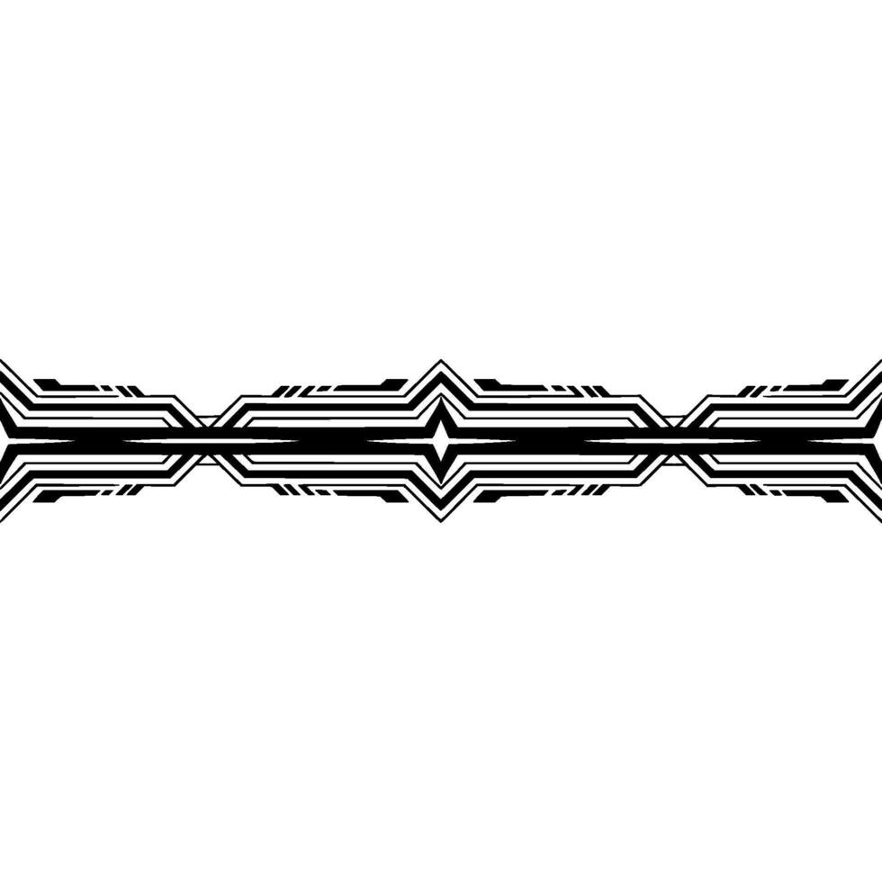 Geometric Abstract Pattern Black Lines on White, Futuristic vector
