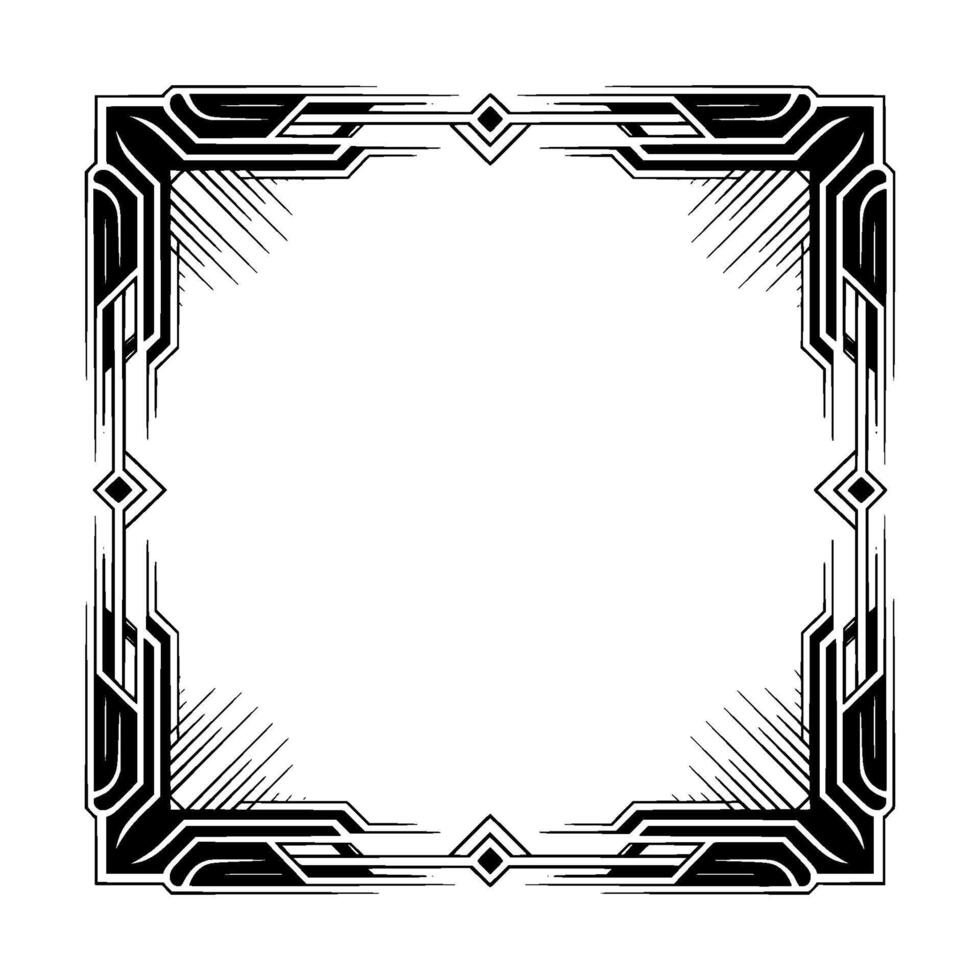 Art Deco Frame Elegant Geometric on White Background vector