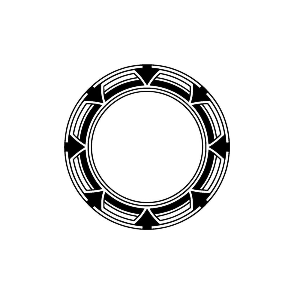 Geometric Circle Frame in Black and White Minimalist Art vector
