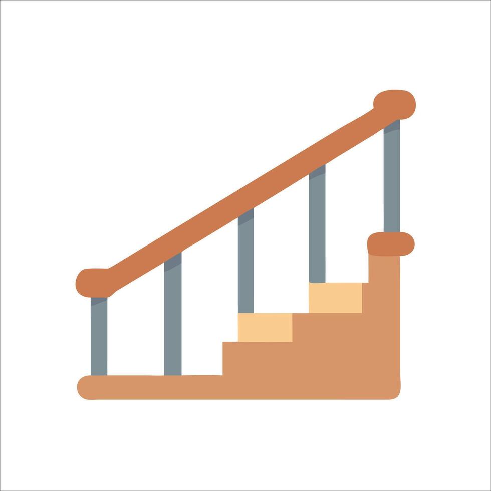 Flat staircase object icon modern design concept isolated vector