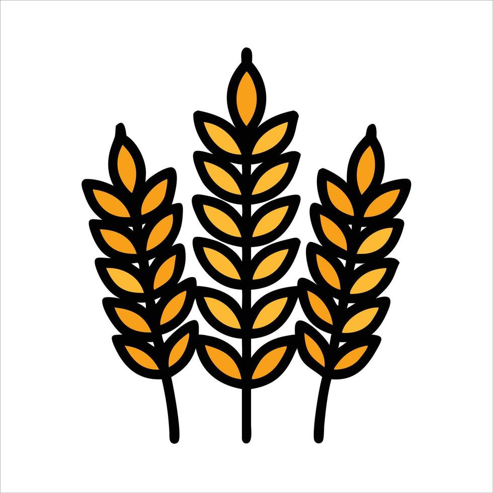 Flat barley object icon modern design concept isolated vector