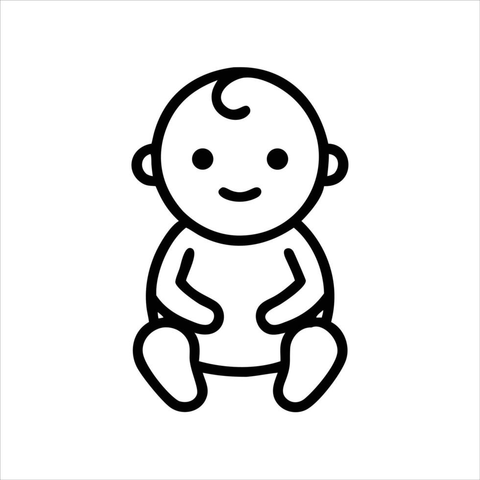 Infant icon modern art design black and white with bold outline vector