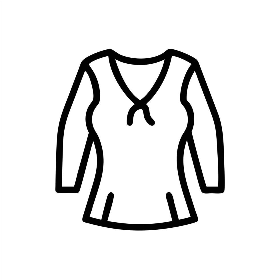 Blouse object icon modern design black and white with bold outline vector