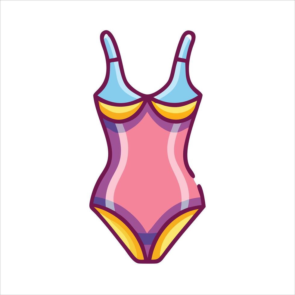 Flat swimsuit object icon modern design concept isolated vector