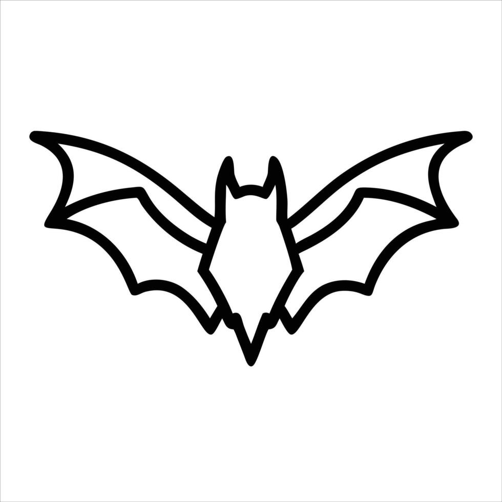 Bats wing object icon modern art design black and white with bold outline vector