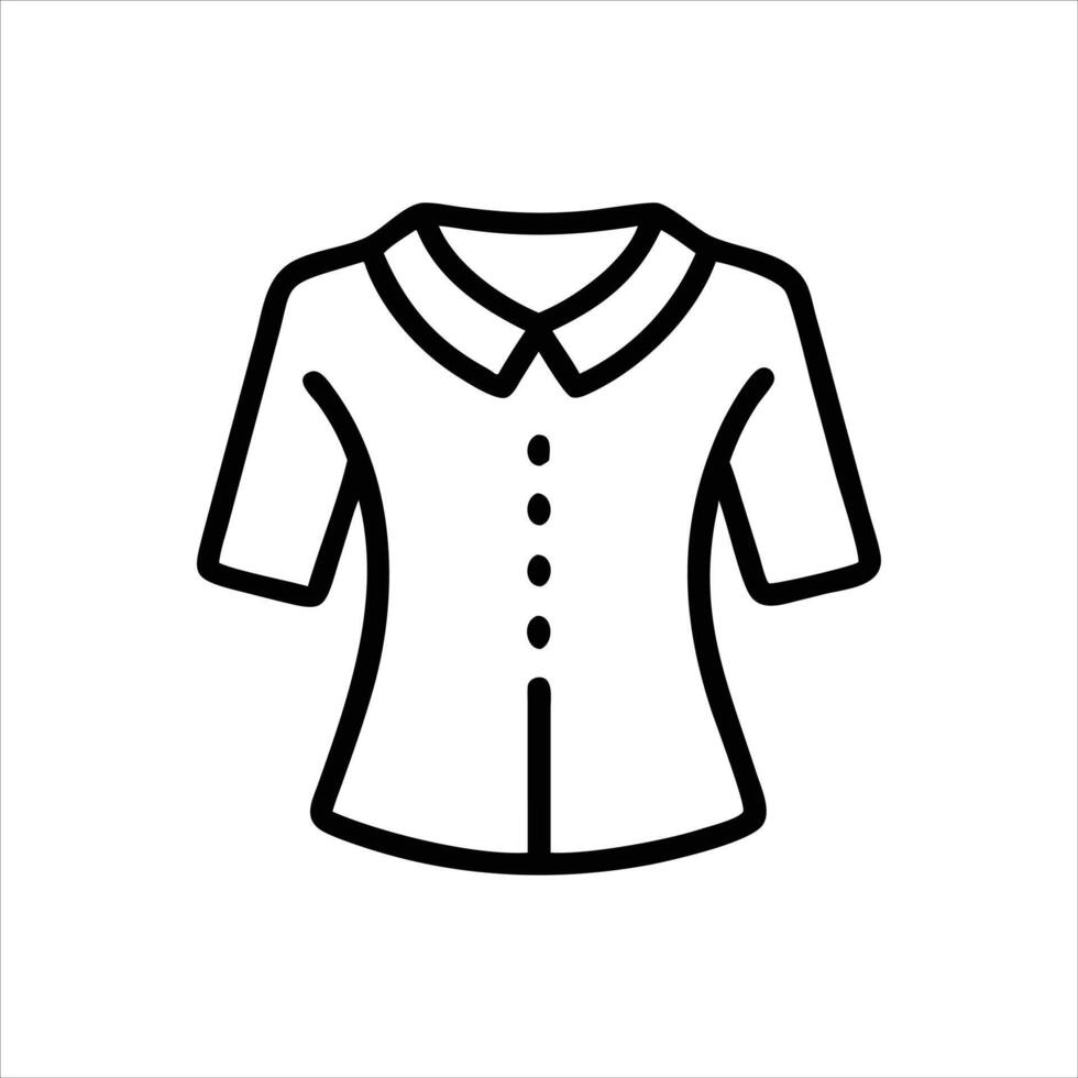 Blouse object icon modern art design black and white with bold outline vector