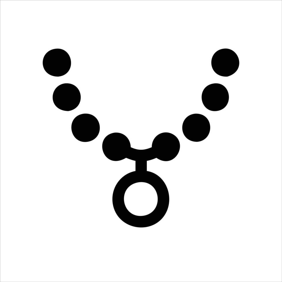 Necklace object icon modern art design black and white with bold outline vector