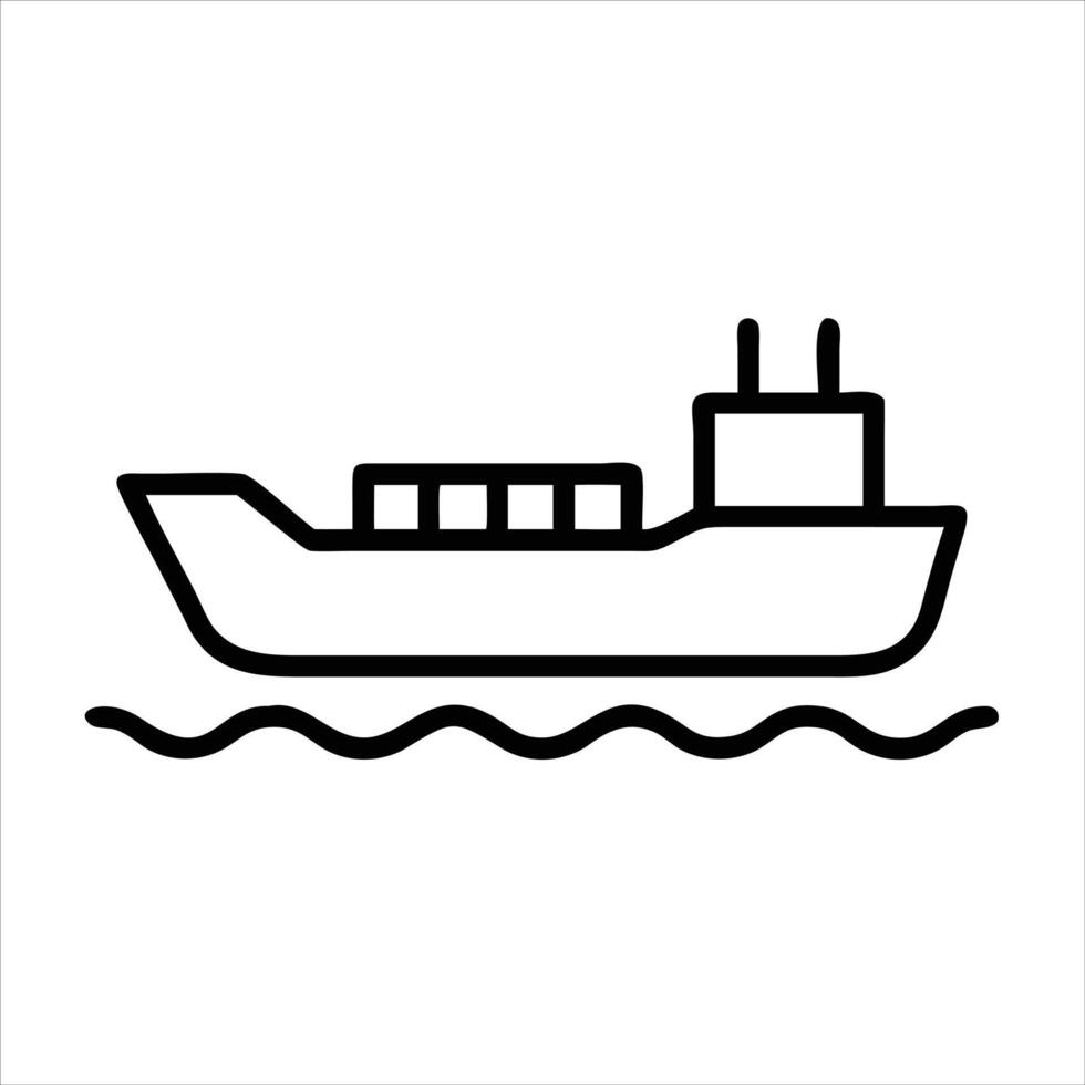 Ship object icon modern design black and white with bold outline vector