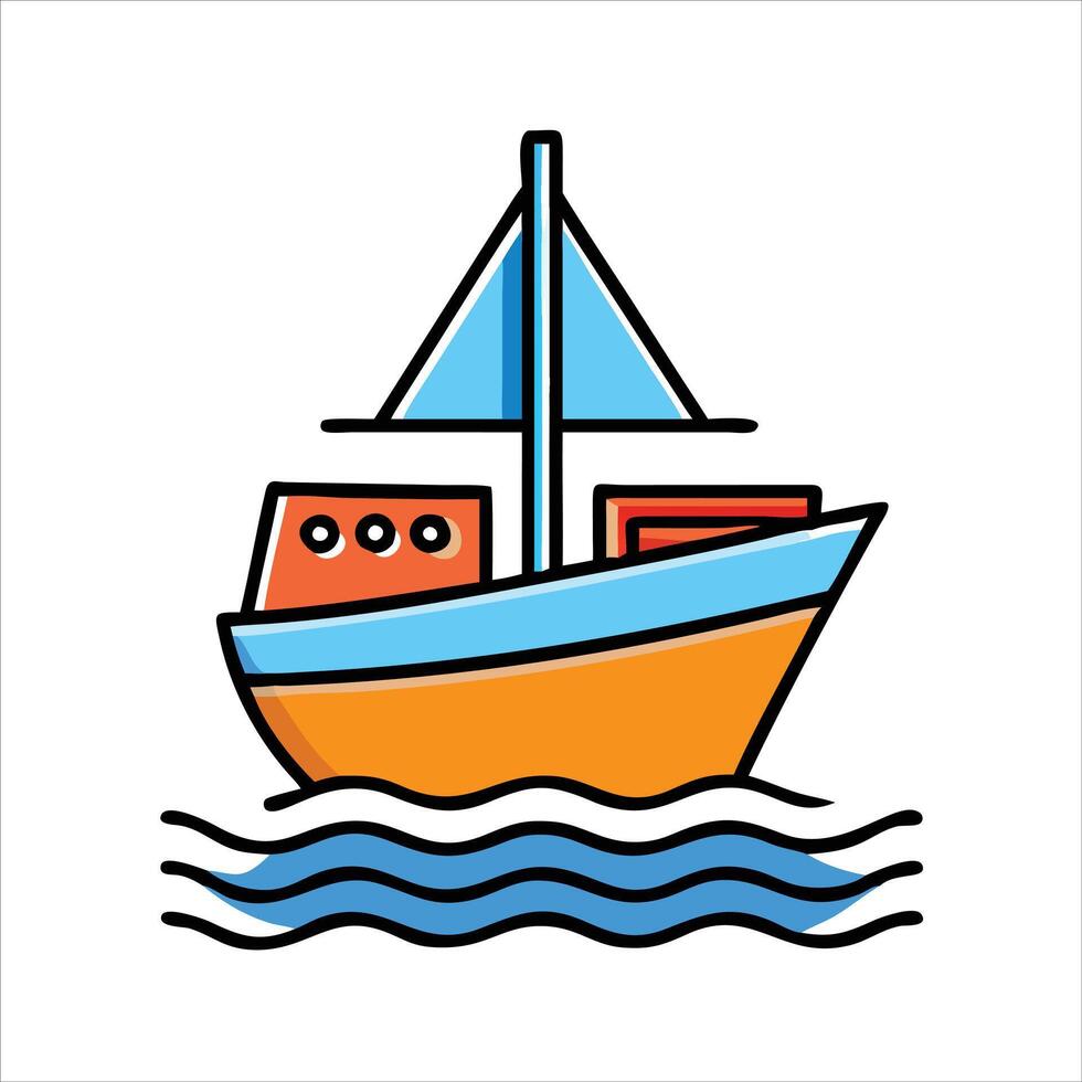 Flat ship object icon modern design concept isolated vector
