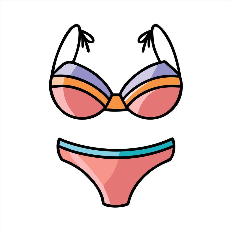 Flat bikini object icon modern design concept isolated vector