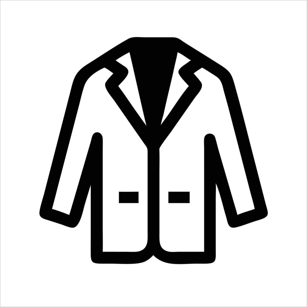 Coat object icon modern art design black and white with bold outline vector