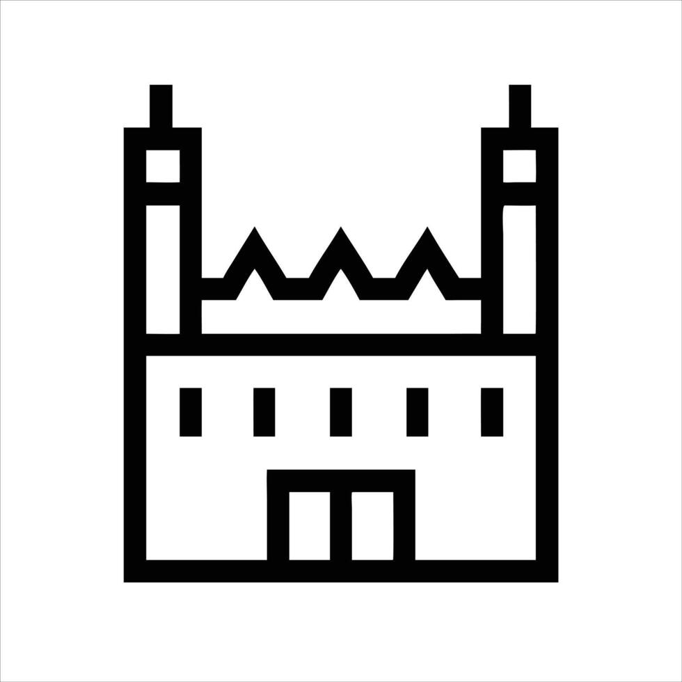 Fort icon modern art design black and white with bold outline vector