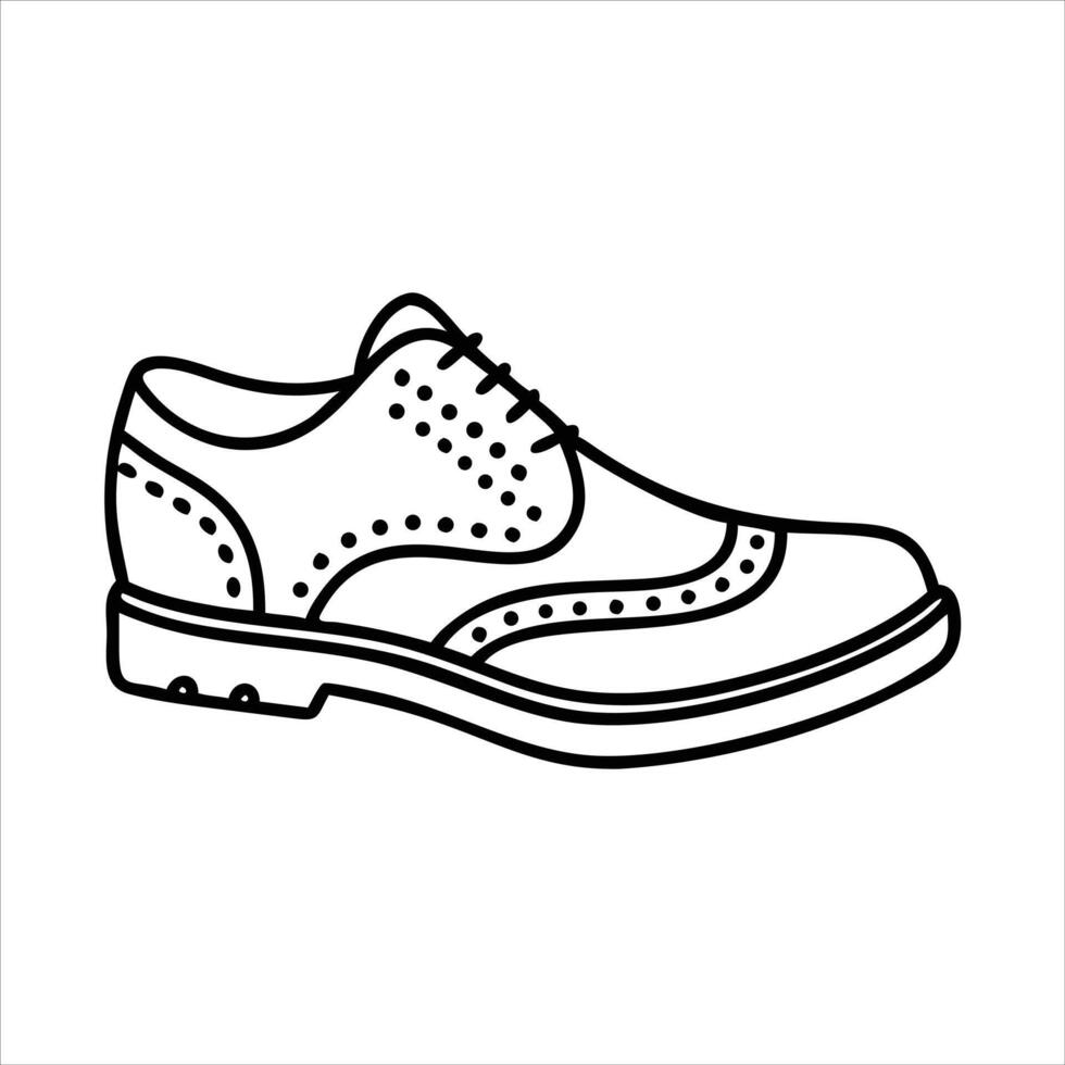 Shoe icon modern art design black and white with bold outline vector