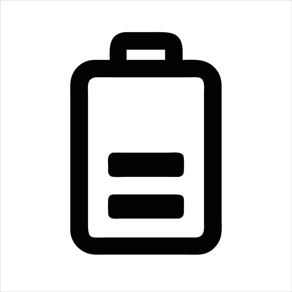 Battery object icon modern art design black and white with bold outline vector