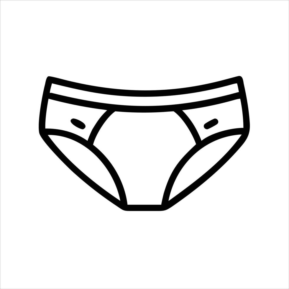 Underwear object icon modern art design black and white with bold outline vector