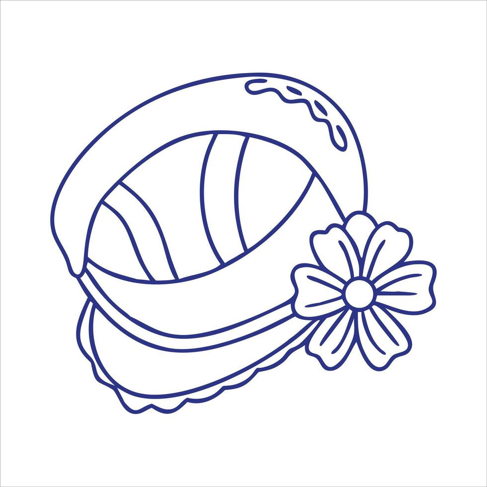 Cap object icon modern art design black and white with bold outline vector