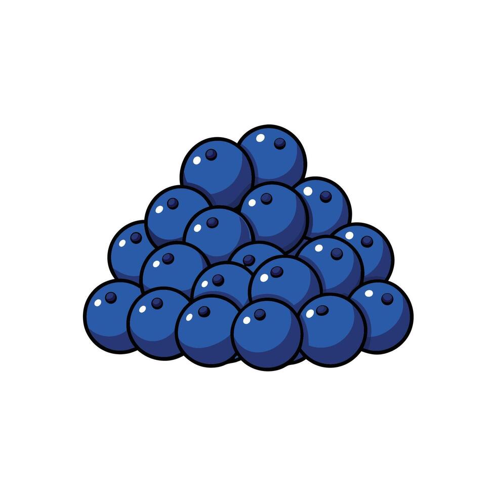Pile of plump blueberries in a pyramid shape arrangement vector