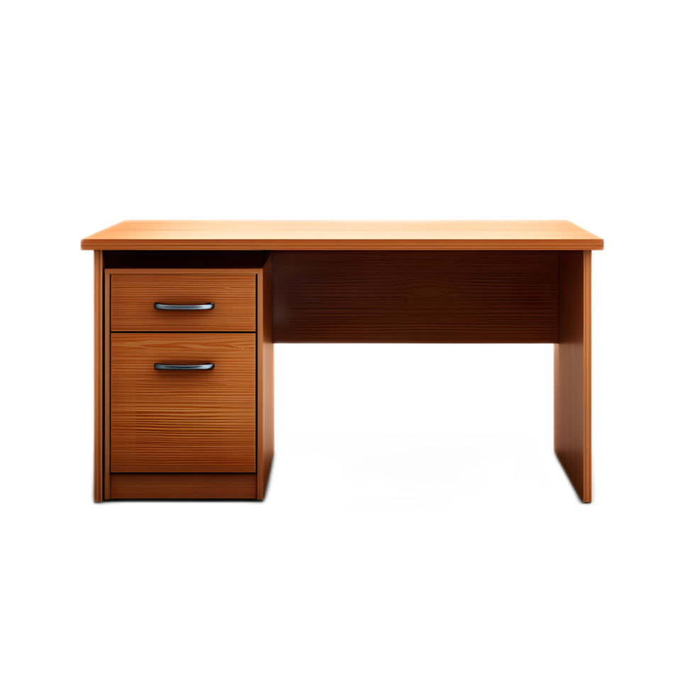 A modern wooden desk with two drawers providing a practical and organized workspace for office or home use png