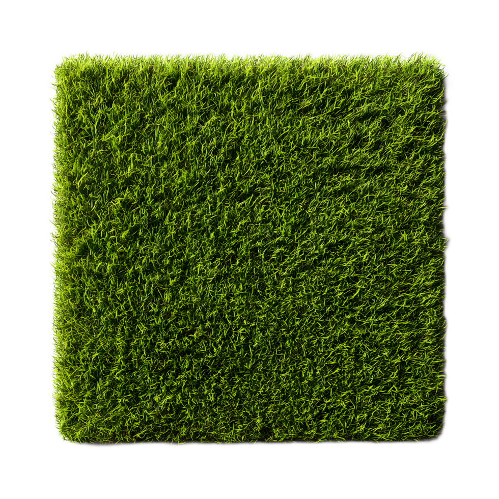 Overhead perspective showcasing a lush well maintained lawn with a uniform vibrant green appearance and a precisely trimmed texture png
