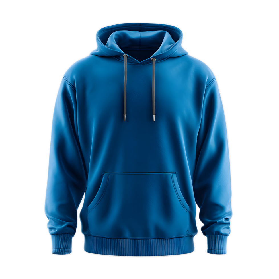 Comfortable and versatile blue hooded sweatshirt with drawstring closure and front pockets perfect for casual and athletic wear png