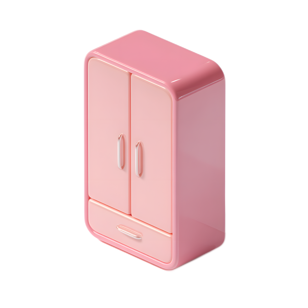 A minimalist pastel colored wardrobe with smooth modern design and practical storage compartments png