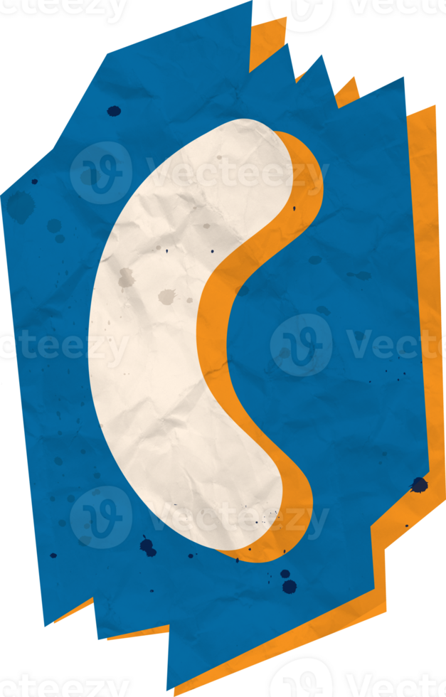 Parenthesis open, Ransom Paper Texture Cutout Alphabet png