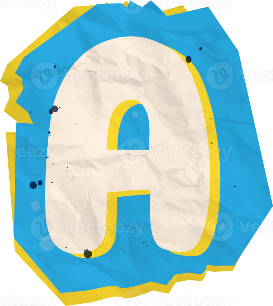 Letter a, Ransom Paper Texture Cutout Alphabet png