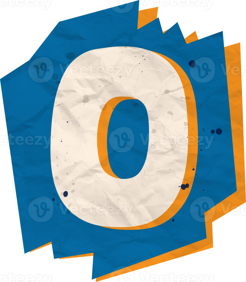 Letter o, Ransom Paper Texture Cutout Alphabet png
