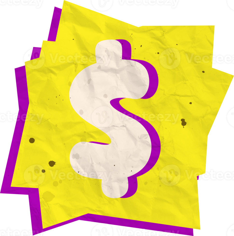 Dollar, Ransom Paper Texture Cutout Alphabet png