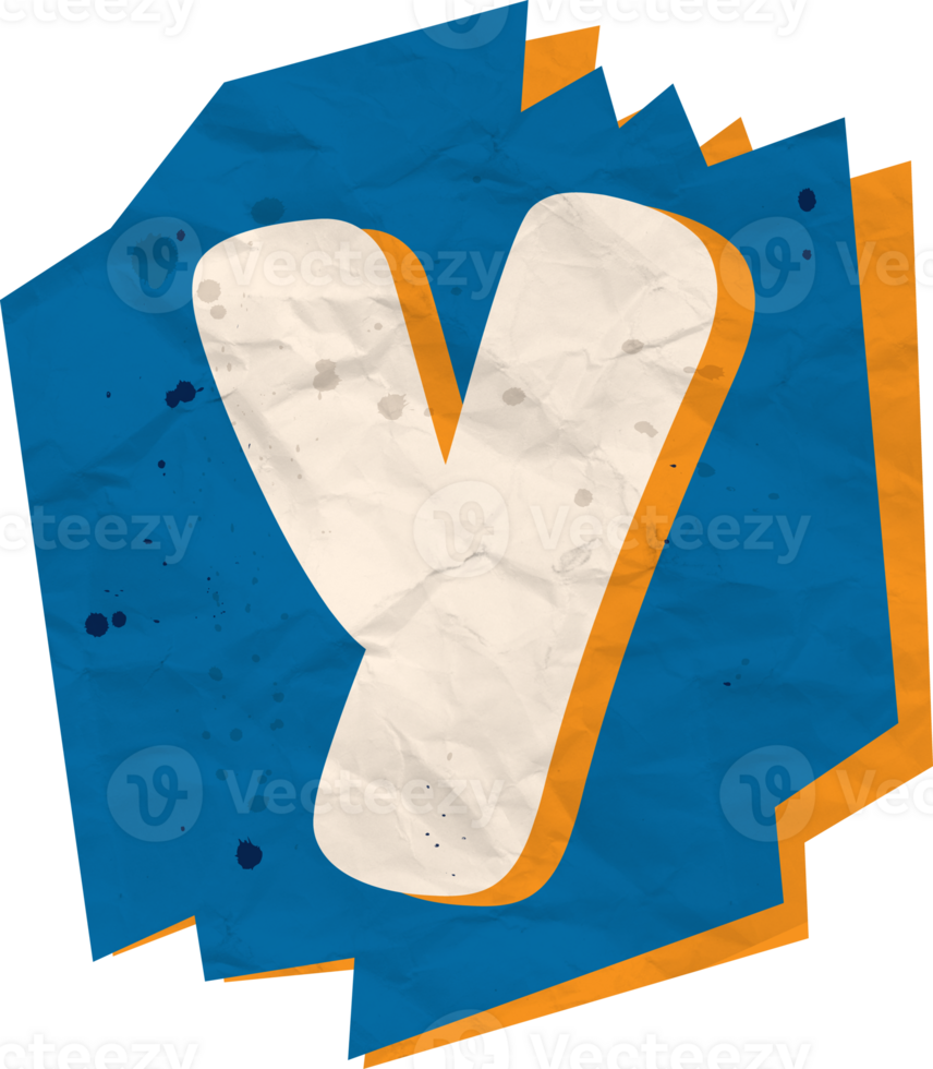 Letter y, Ransom Paper Texture Cutout Alphabet png