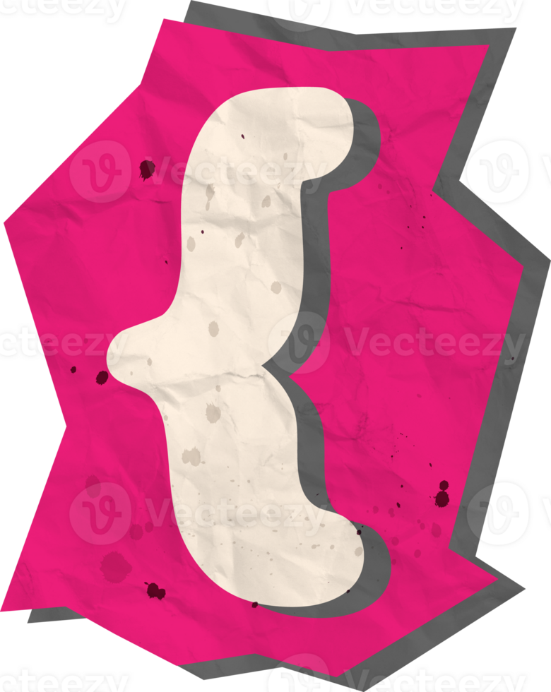 Curly bracket open, Ransom Paper Texture Cutout Alphabet png