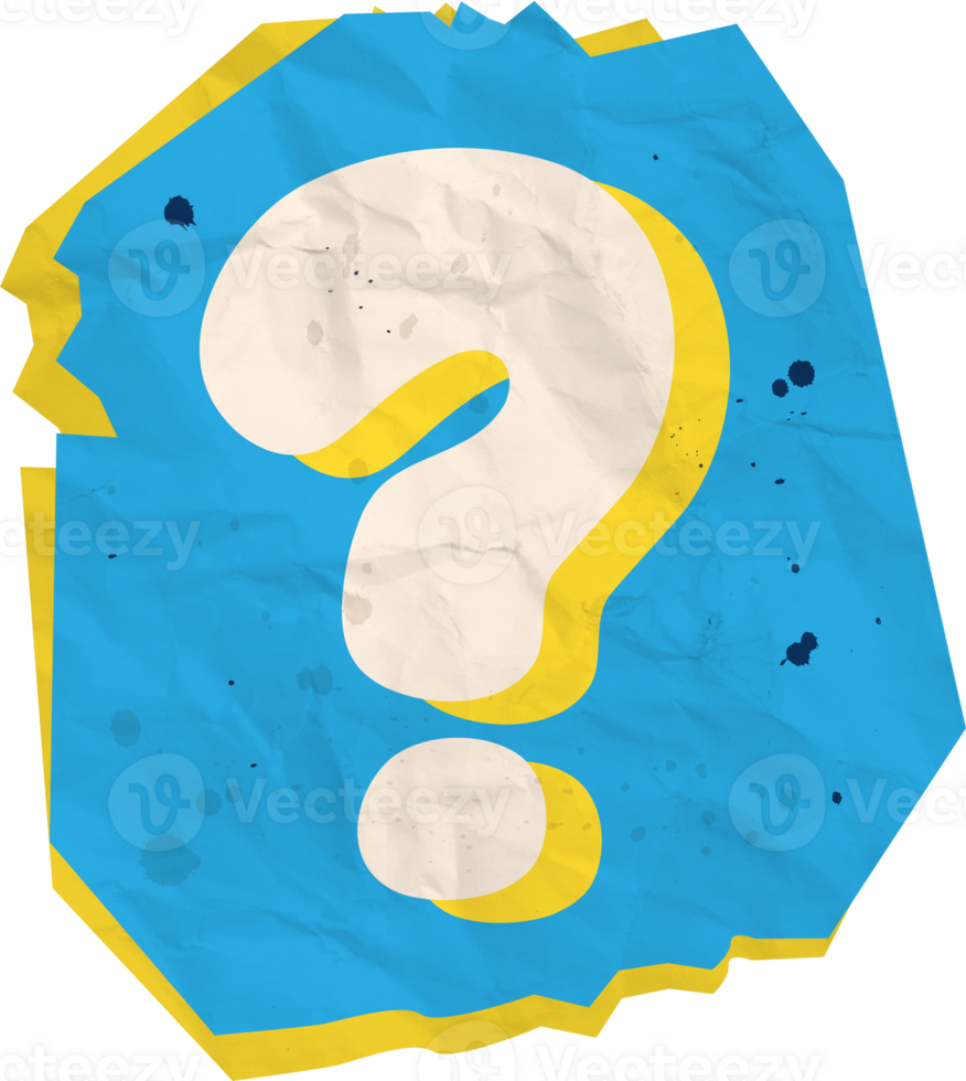 Question mark, Ransom Paper Texture Cutout Alphabet png