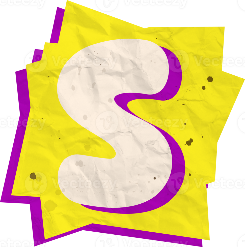 Letter s, Ransom Paper Texture Cutout Alphabet png