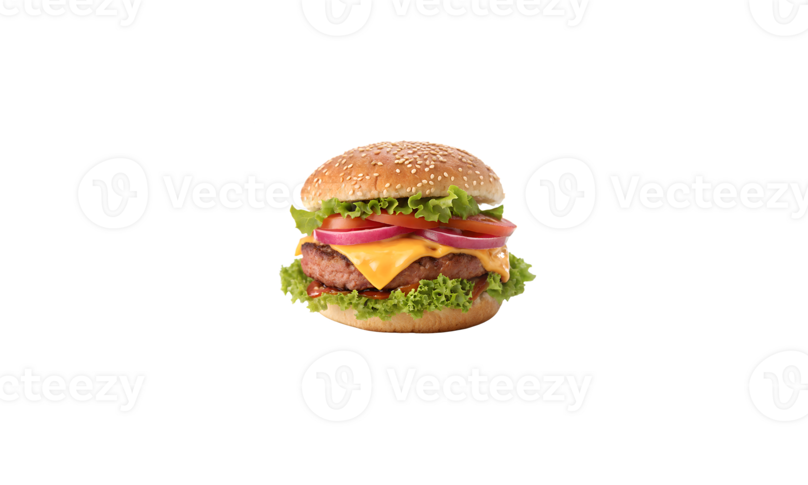 cheese burger isolated on transparent background. png
