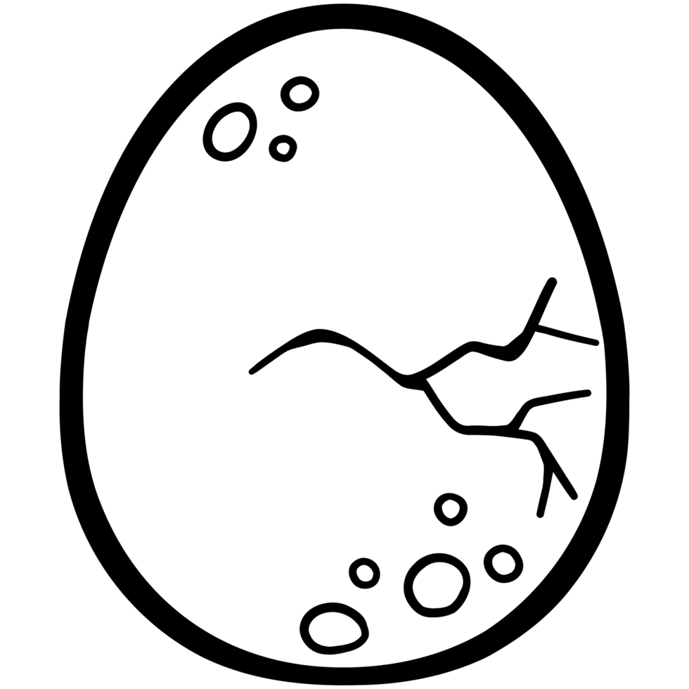Cracking dinosaur egg doodle png