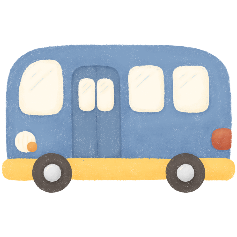 Blue toy bus png