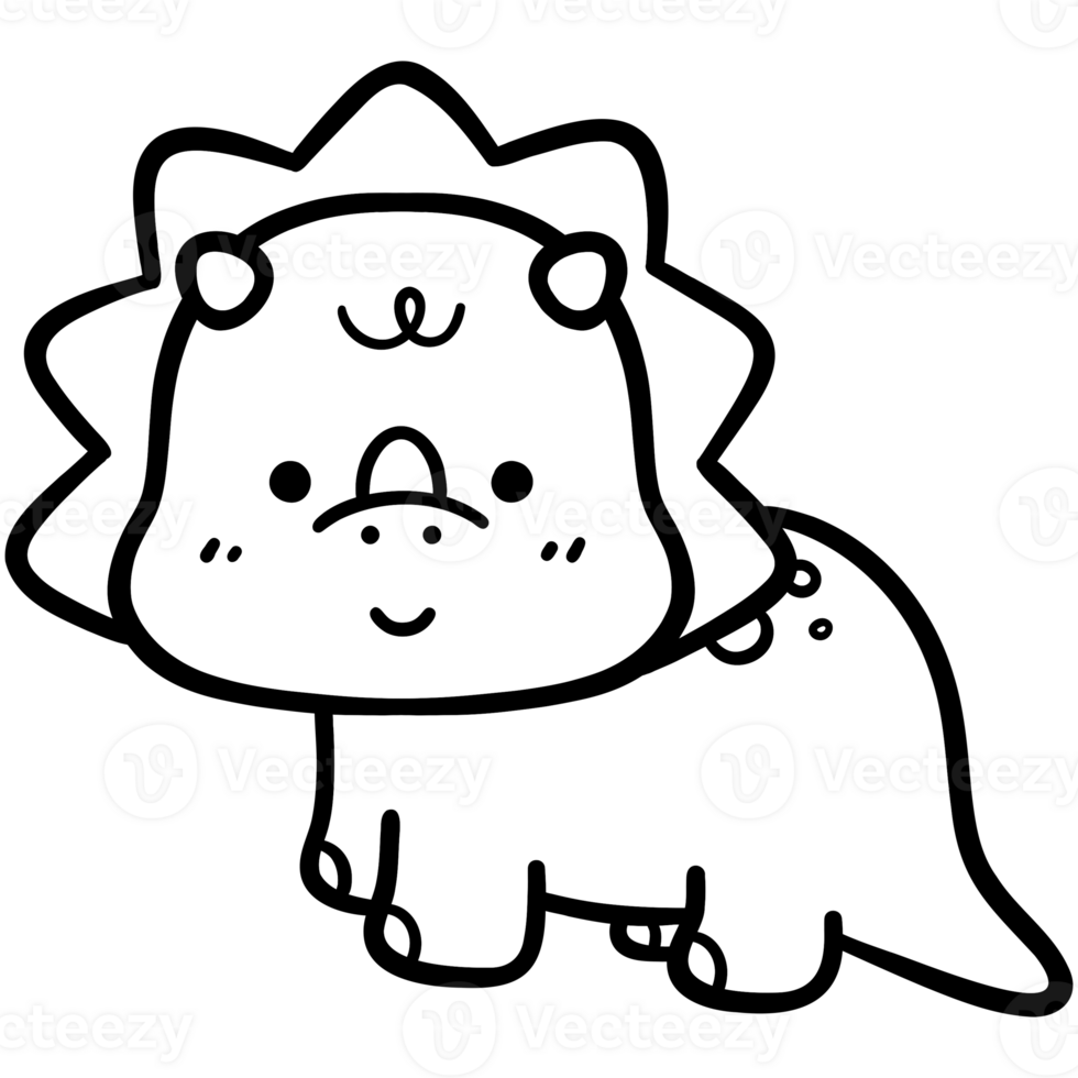 Baby triceratops doodle png