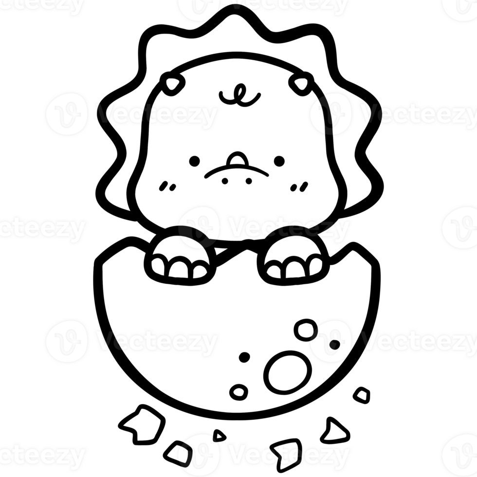 Baby triceratops in eggshell png