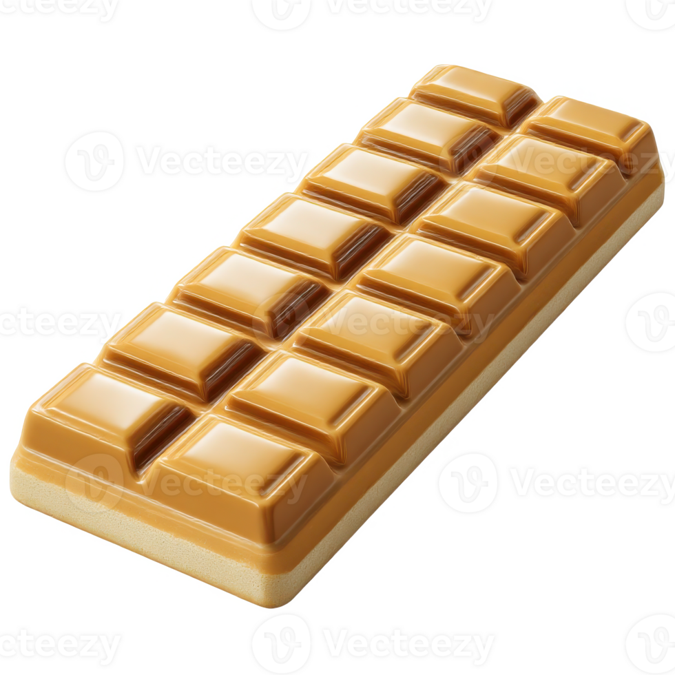 Delicious caramel flavored chocolate bar dessert sweet treat isolated on transparent background png