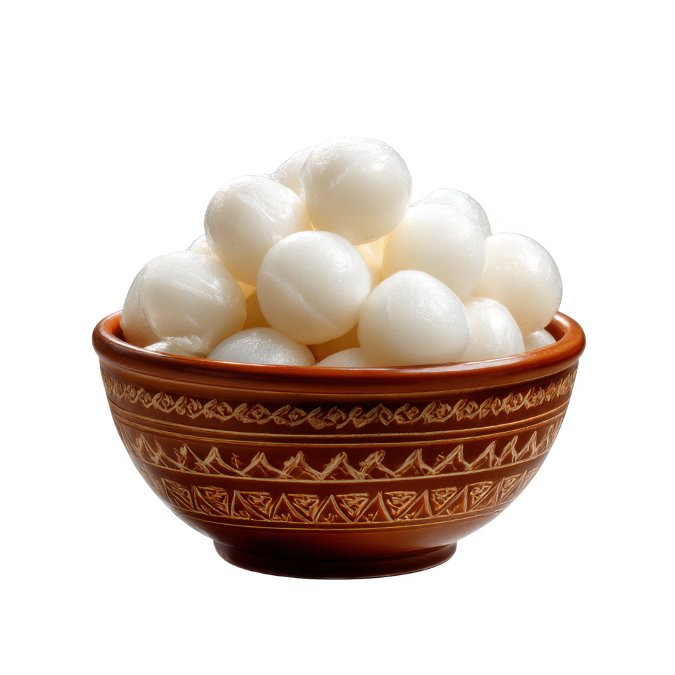 Delicious white sweets in a brown bowl food dessert sweet treat on transparent background png